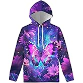 doginthehole Flower Print Hoodies for Women Pullover Long Sleeve Hooded Sweatshirts Teen Girls Hoodie Sports Fashion