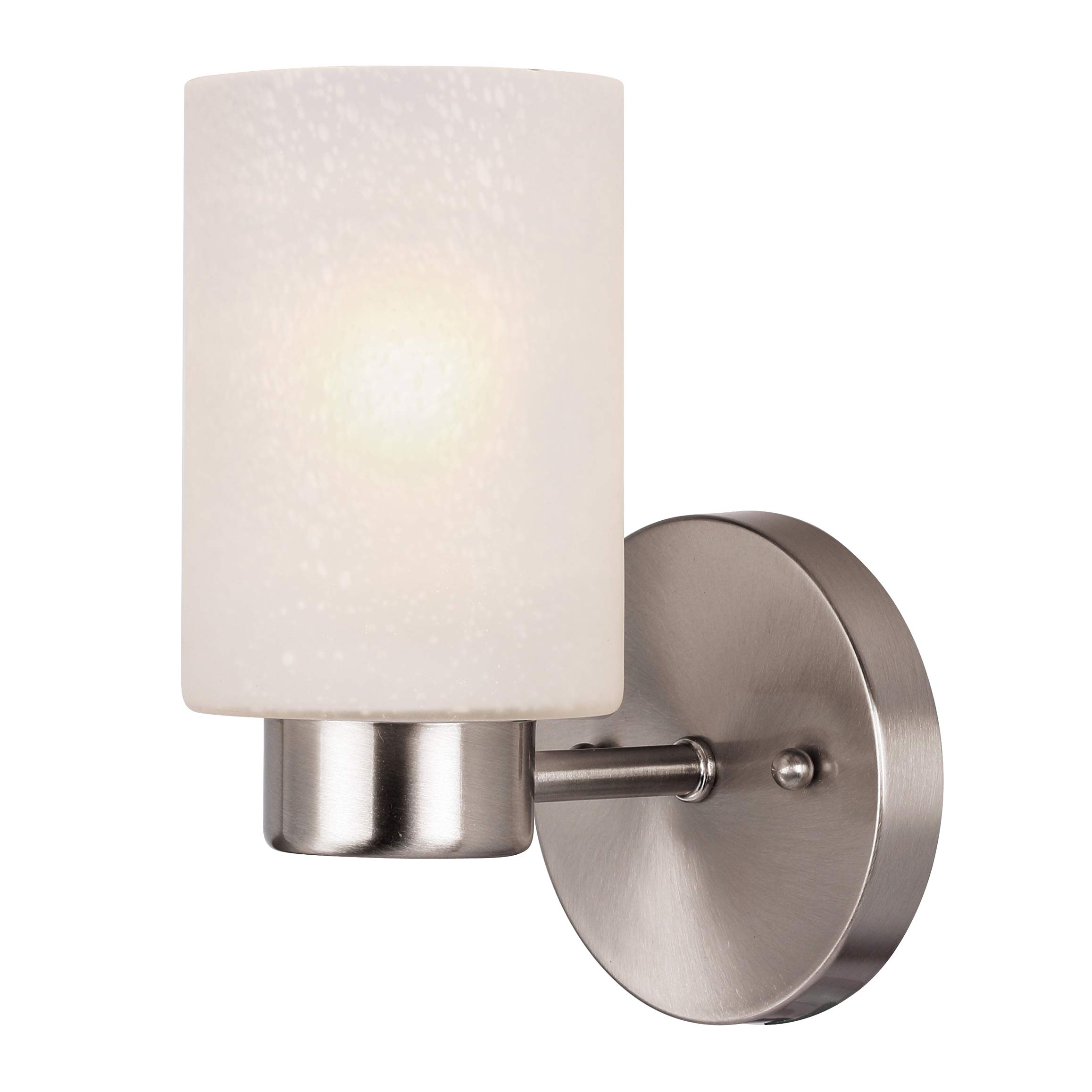 Westinghouse Lighting 62278 Sylvestre One-Light Indoor Wall Fixture, Brushed Nickel Finish with Frosted Seeded Glass