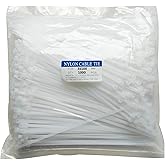 1000 pcs 4 inch Cable Zip Ties Heavy Duty, Premium Plastic Wire Ties with 18 LBS Tensile Strength, UV Resistant Cable Ties, Self-Locking White Nylon Tie Straps