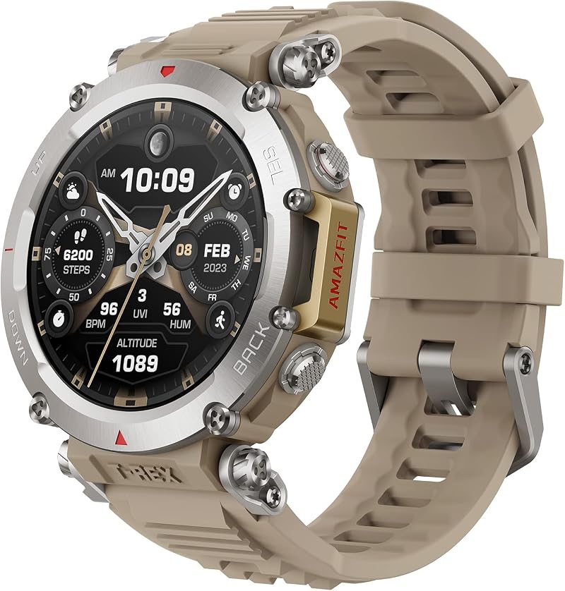 Amazfit T-Rex Ultra Smart Watch Rugged Outdoor GPS 10ATM Freediving Sahara