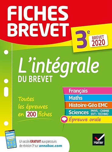 Download Fiches brevet L'intégrale du brevet 3e Brevet 2020: fiches de révision pour les 5 épreuves PDF