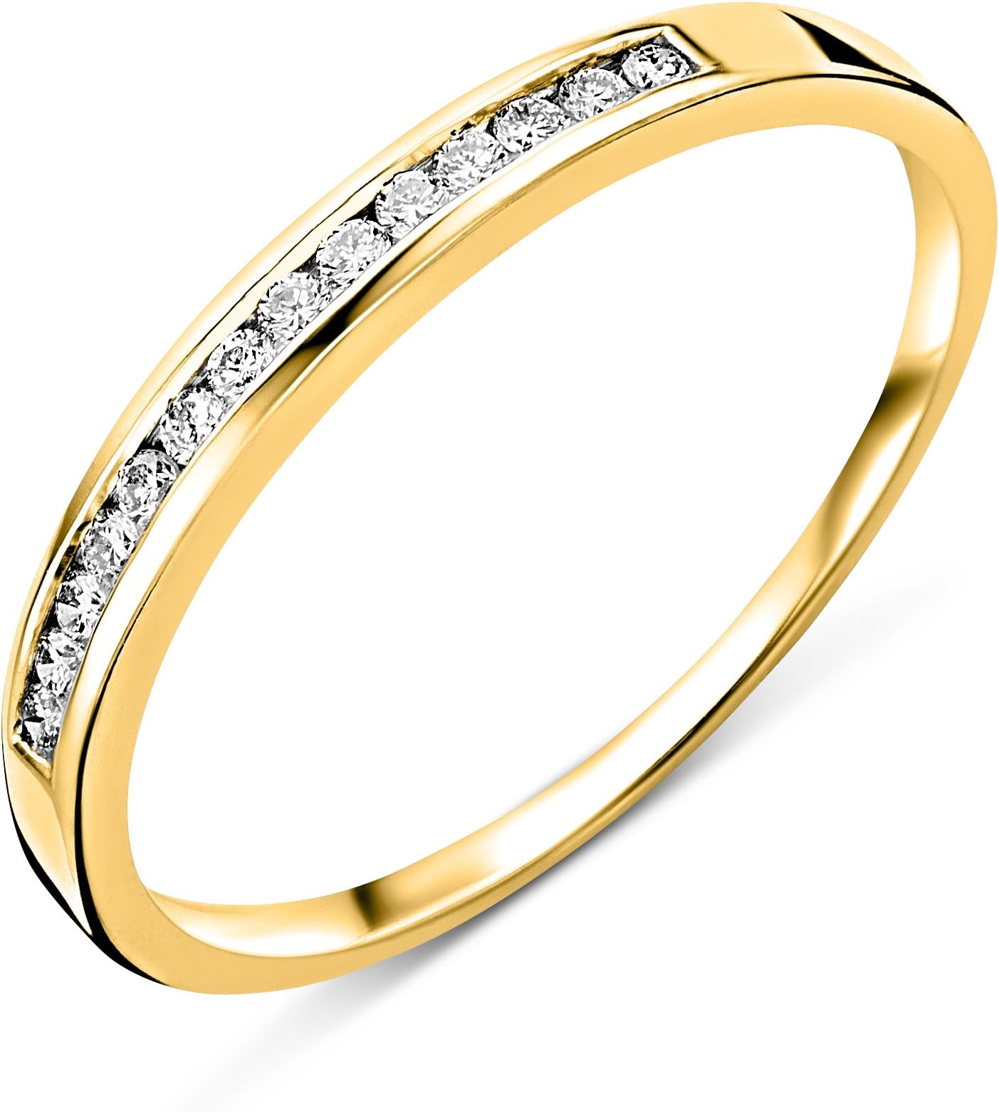 MIOREWomen's 18 ct Yellow Gold Round Diamond Eternity Ring