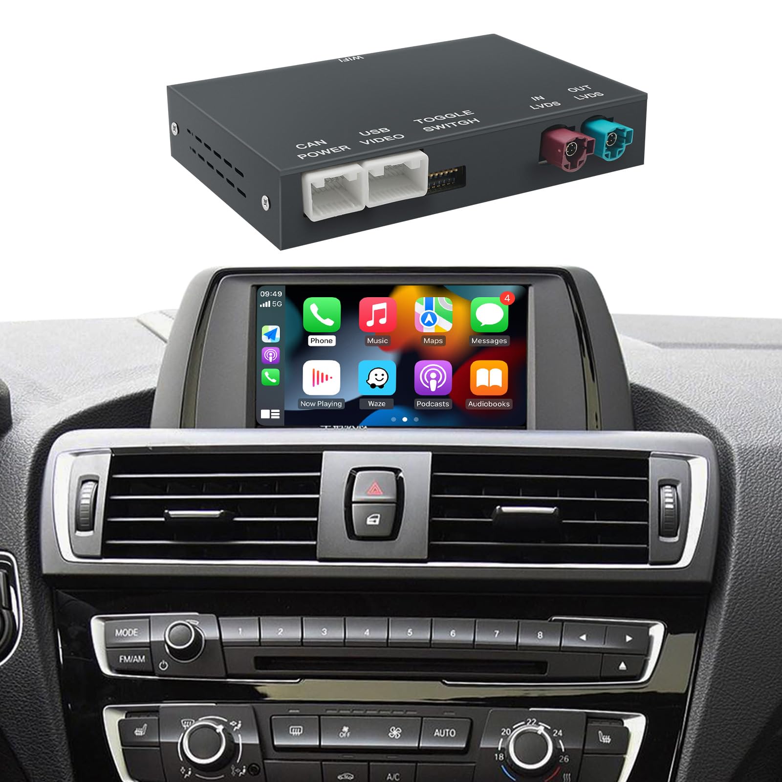 AUTOABC Wireless CarPlay/Android Car Modification Module for BMW NBT System 3/4/5/6/7 Series X1/X3/X4/X5/X6 2012-2016 Support Mirrorlink and OEM Car Functions