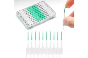 ACSKD 300PCS Dental Floss Picks,Dual-Use Interdental Brushes,Soft Silicone Brush Head Toothpicks, Tooth Picks Flossers for Te