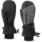 Caracaleap Winter Ski Mittens for Men Women Cold Weather- Warm Snow Mitts Gloves Waterproof & Windproof for Snowboard Snow Sports