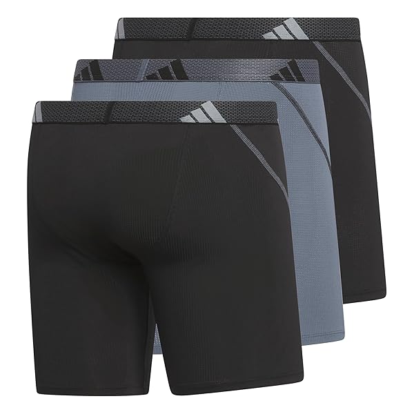 ADIDAS MEN’S PERFORMANCE MESH BOXER BRIEFS (3-PACK) MOISTURE-WICKING WORKOUT UNDERWEAR