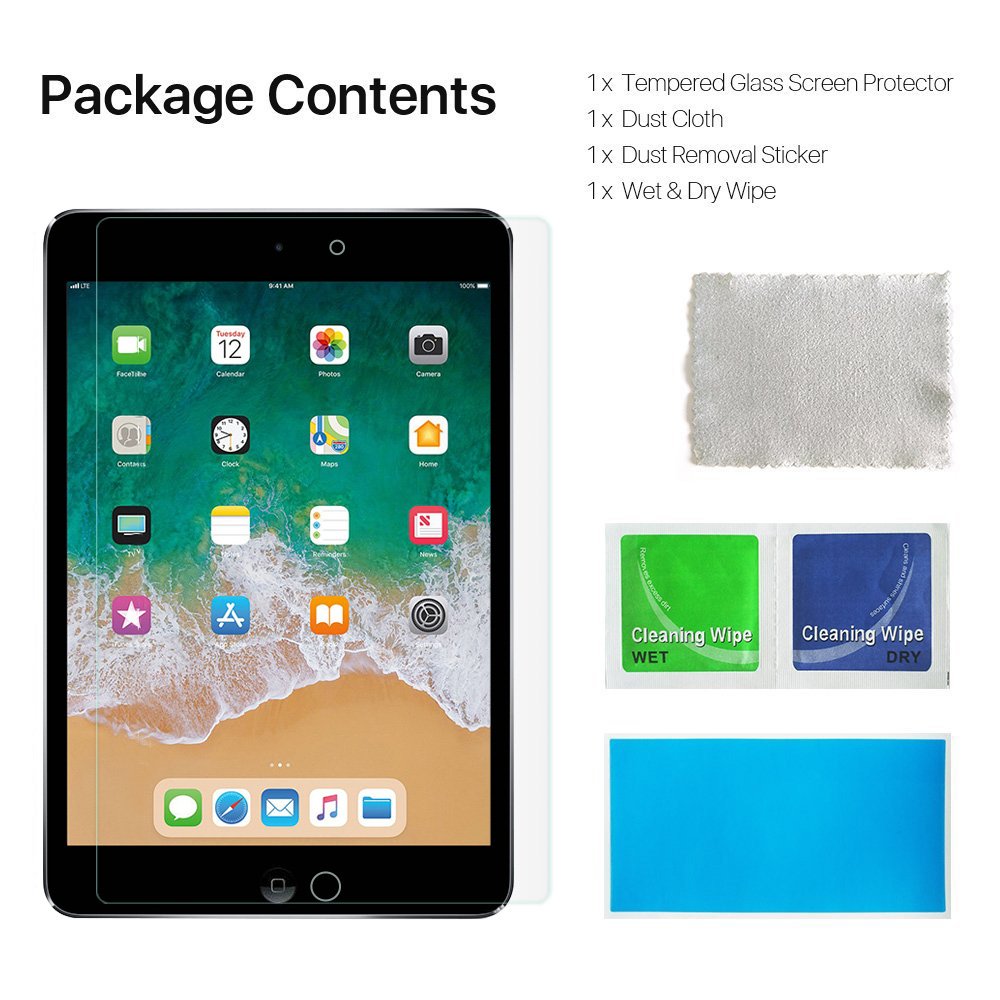 iPad Mini 4 Glass Screen Protector, WengTech 9H Hardness Scratch-Resistant Anti-Fingerprint Tempered Glass Screen Protector for iPad Mini 4