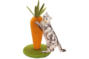 AUSCAT Cat Scratching Post, Carrot Scratcher Post, Nature Sisal Cat Scratcher for Indoor Cats and Kittens