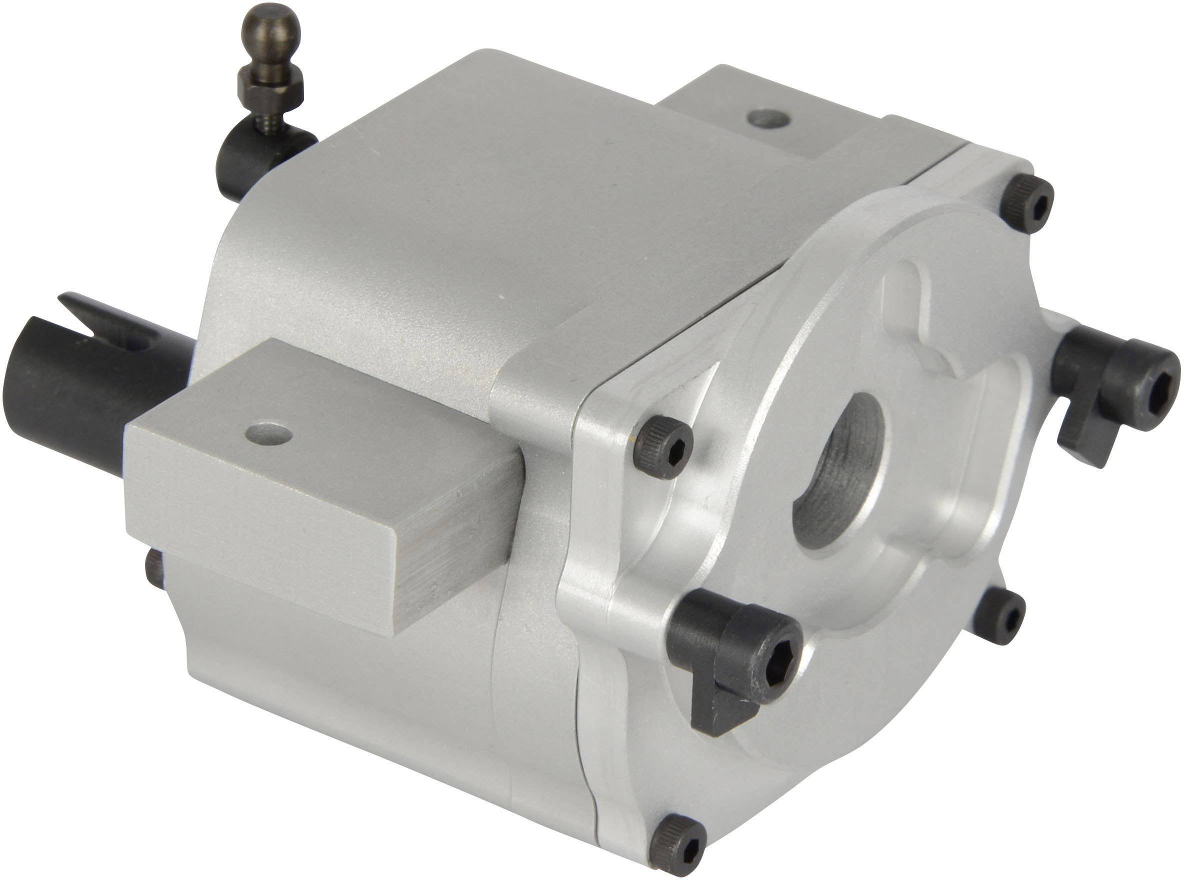 Carson 500907265 500907265-1 Aluminium 2-Speed Manual Transmission Compact RC Truck, Spare Parts, Tuning Parts, Accessories, Model Building, Scale 1:14, Silver