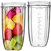 Replacement Cups for Nutribullet Blender N12-1001, NBR-0601, NBR-0801, NBR-1201, NB9-0901, NB9-1201, NB9-1301, NB-101B, NB-201, NB-202, NB-205 (32OZ)