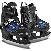 Nattork Adjustable Kids Ice Skate for Adult Boys Girls, Soft Padding and Reinforced Ankle Support Ice Hockey Skates for Beginners