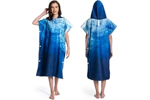 Mokani Surf Poncho Hooded Beach Towel, Bath Towels for Women and Men, Extra Large Quick Dry Changing Robe for Swimming Surfin