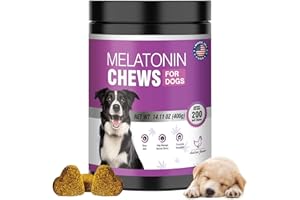 TTIXRL Calming Melatonin for Dogs, 200 Pet Chews Calming Treats for Sleep Aid Sleeping Pills Puppy Melatonin Bites Support Stress, Anxiety Relief, Separation for Small and Large Dogs(Chicken Flavor)
