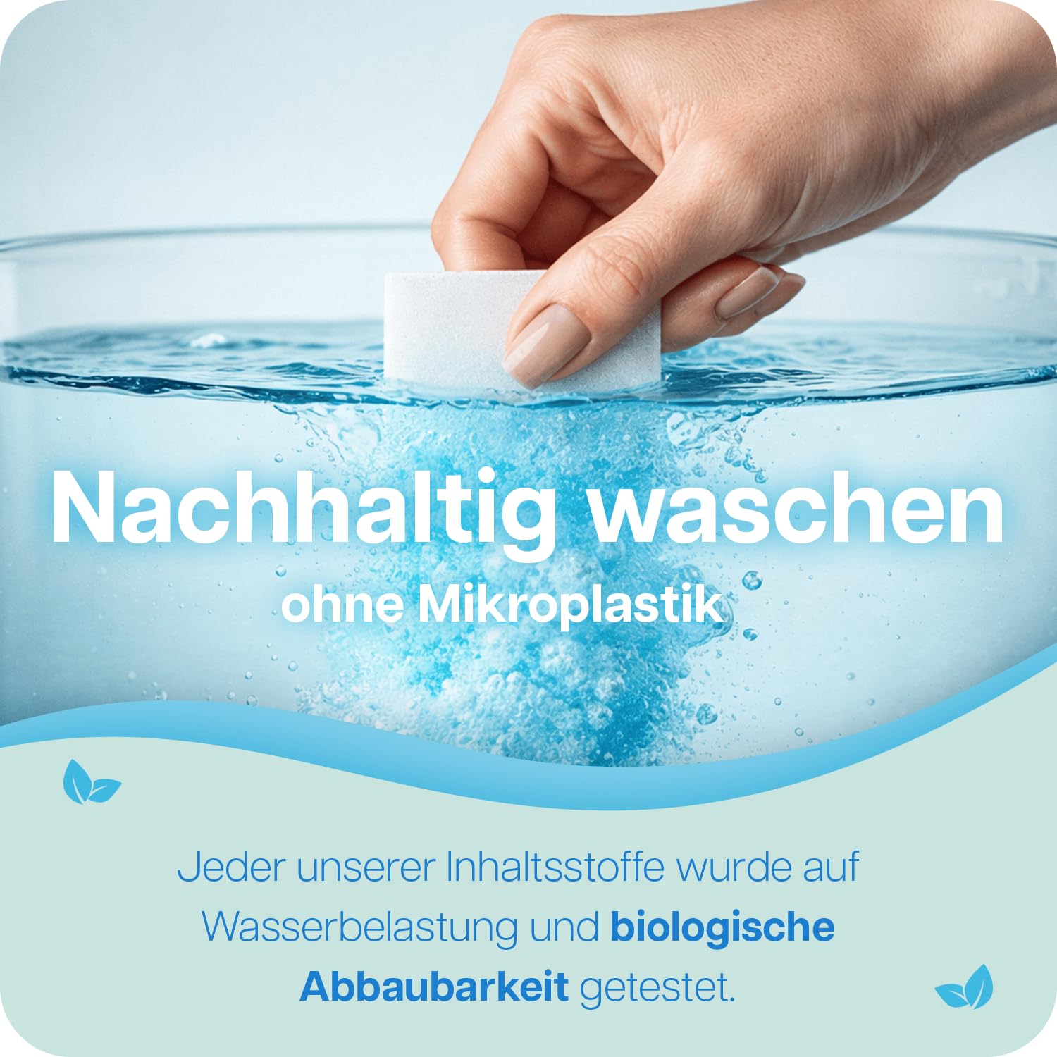 OceanWash Waschmittelblätter Sensitiv, Waschblätter Waschmaschine für alle Textilien und Farben, Waschtücher biologisch abbaubar, Laundry Detergent Sheets Vollwaschmittel, 64 Wäschen 3