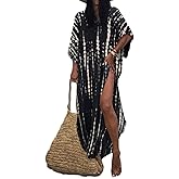 Bsubseach Kaftan Dresses for Women 2025 Plus Size Swimsuit Cover Up Tie Dye Caftan Maxi Dress Loungewear