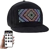 LIOVODE LED Hats, Baseball Caps Bluetooth Full Color Display Message Costume Cool Novelty Hat for Party Black