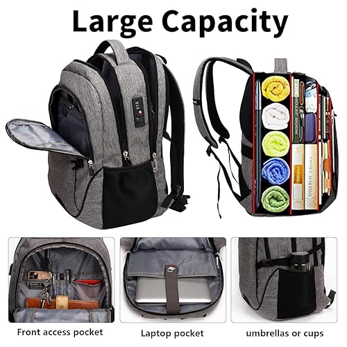 SHRRADOO Anti Theft Laptop Backpack Travel Backpacks with usb