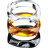 Landical 3 Pcs Colorful Square Acrylic Resin Bangle Bracelet Wide Geometric Irregular Wristbands Women