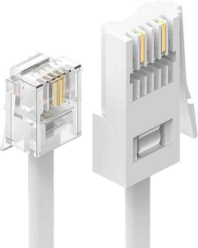 Ancable BT Plug to RJ11 Telephone Cable 3M Flat 6P2C Landline Modem Cable