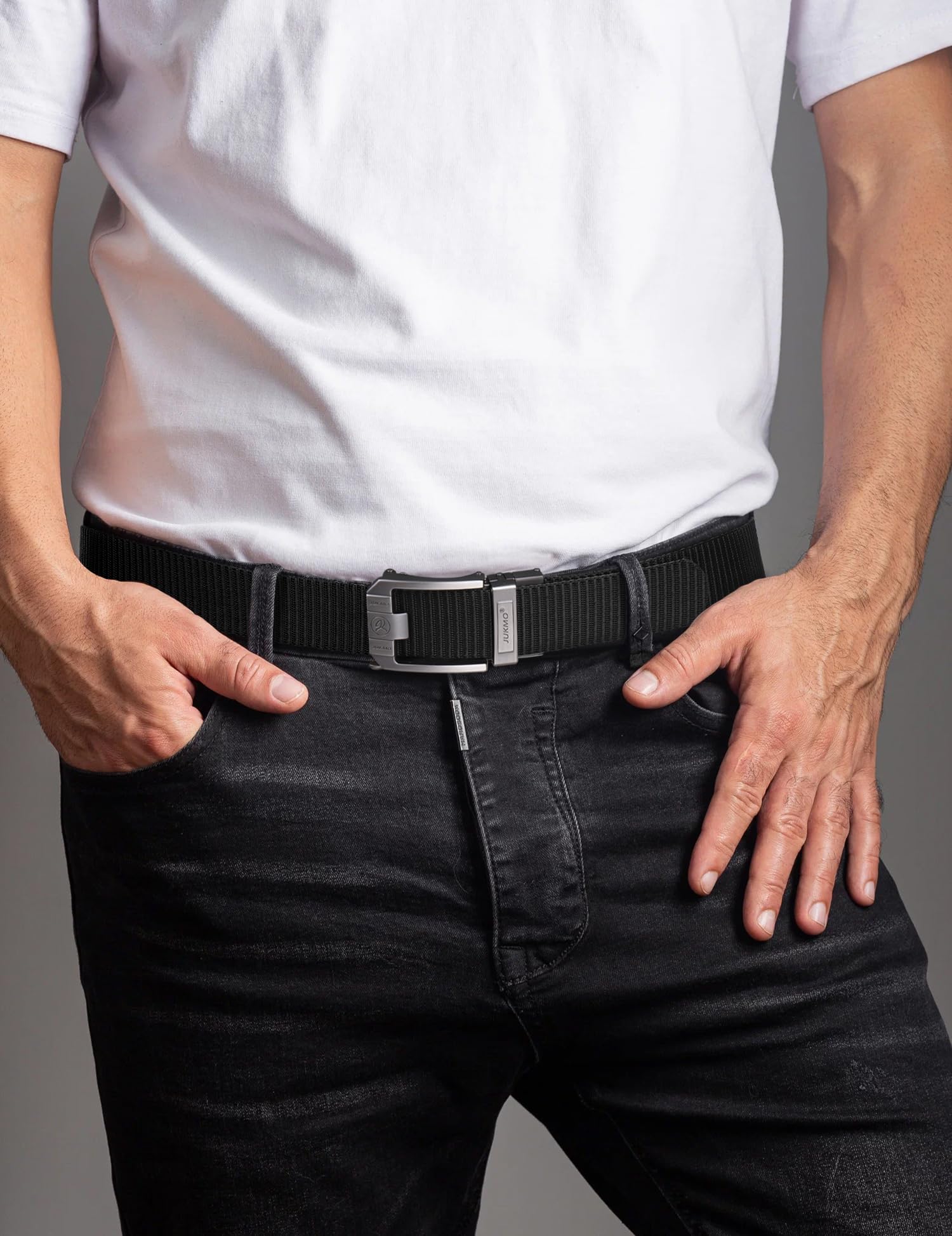 JUKMO Men's Reversible Ratchet Belt - 2 Styles in