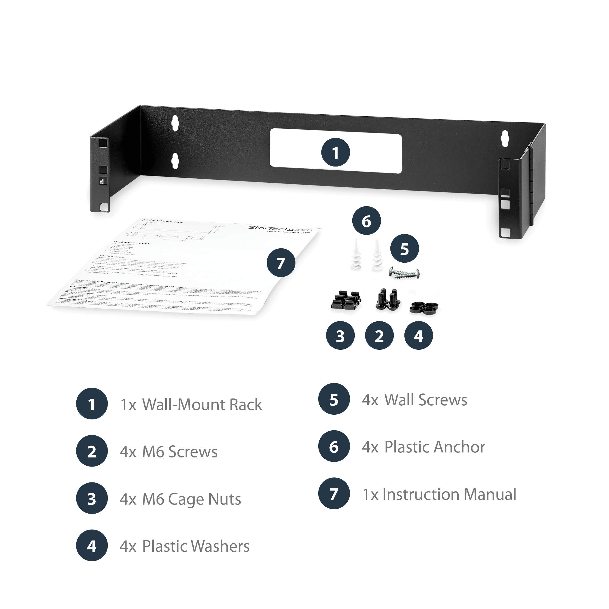 Shallow Network Rack Mua StarTech.com 2U Hinged Wall Mount Patch Panel Bracket - 6 inch Deep ...