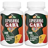 Trasicolor Liposomal GABA with L-Theanine Supplements 1200mg - High Absorption GABA Complex with Ashwagandha, Chamomile, Tart Cherry Herbal Supplements for Men and Women, 120 Softgels