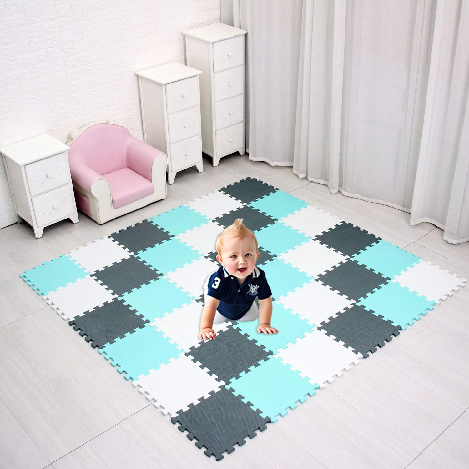 Baby Play MAT Game MAT Floor Tile Foam Pads Foam Kids Kid Rug Tile Flooring Baby Floor MAT Crawling MAT Interlocking MATS Baby Gym Mat Gym Flooring Mat Puzzle Exercise Mats SCDW101108112G301018: Sports & Outdoors