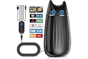 LALEI 2024 Newest TV Antenna Indoor, 1000+ Miles Range Digital TV Antenna for Smart TV with Amplifier and Signal Booster, HD Antenna for TV Outdoor for Local Channels-36ft Coax Cable-Support 8K, 4K, 1080P