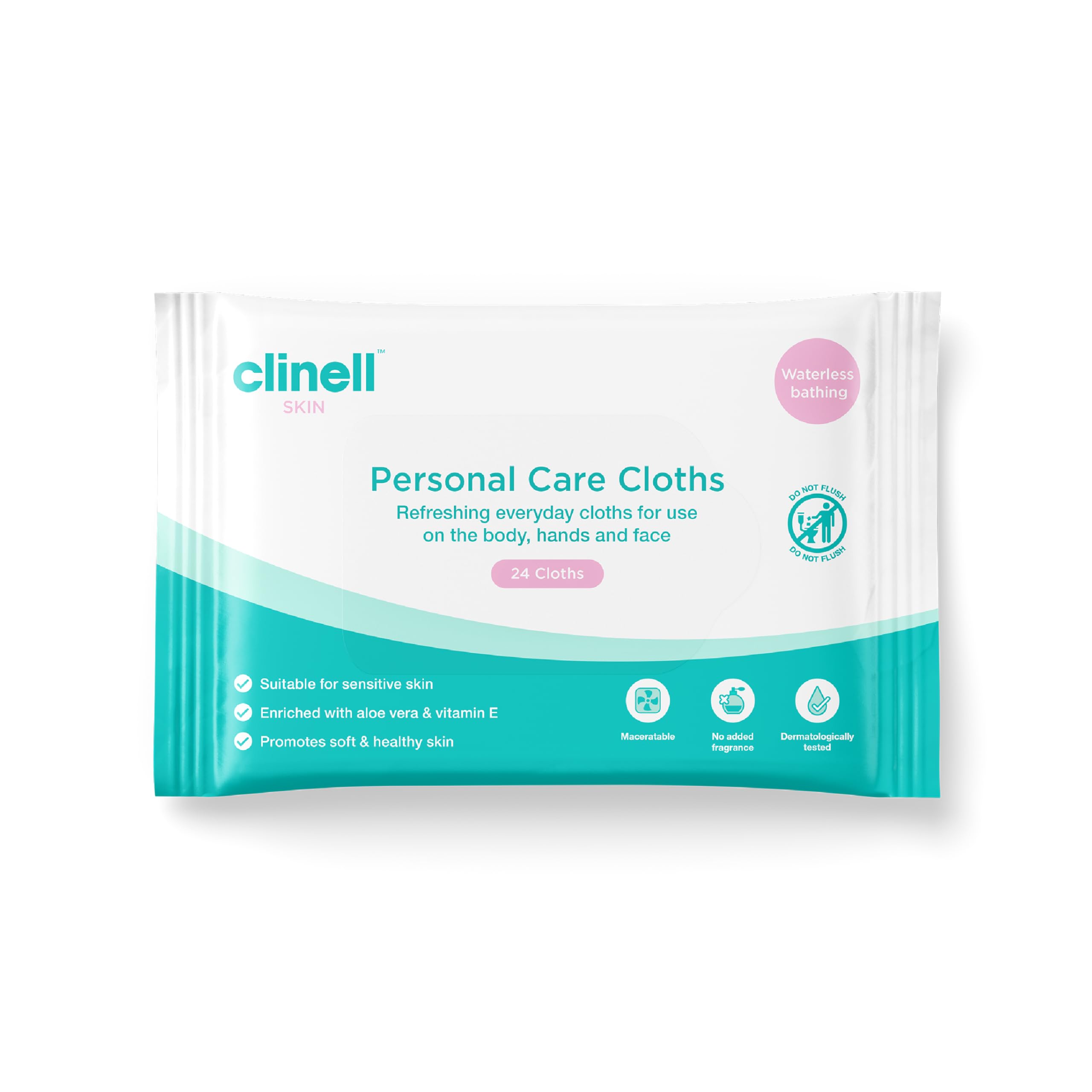Clinell Skin Professional Care - Maceratable Personal Care Wipes - Pack of 24 - Gentle Face and Body Wipes, Alcohol Free, Dermatologically Tested, Multi-Purpose