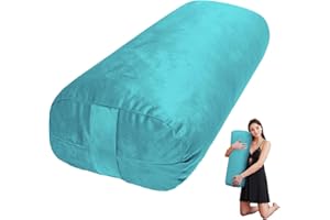TOKSAY Yoga Bolster Pillow for Restorative Yoga - Meditation Pillow with Velvet Cover - Yoga Pillow for Yin Yoga, prenatal Yoga, Meditation - Rectangular Yoga Bolster