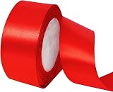 POPOYU 22m Wide Red Satin Ribbon 40mm Gift Wrap Wedding Car Craft DIY