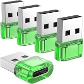 USB to USB-C Adapter 5 Pack,Type C Female to USBA Male Charger Converter, C to USB A Adapter Compatible for MagSafe Apple Watch Series 9/SE/Ultra 2 iPhone 15/16/17 Plus Pro Max AirPods Pro