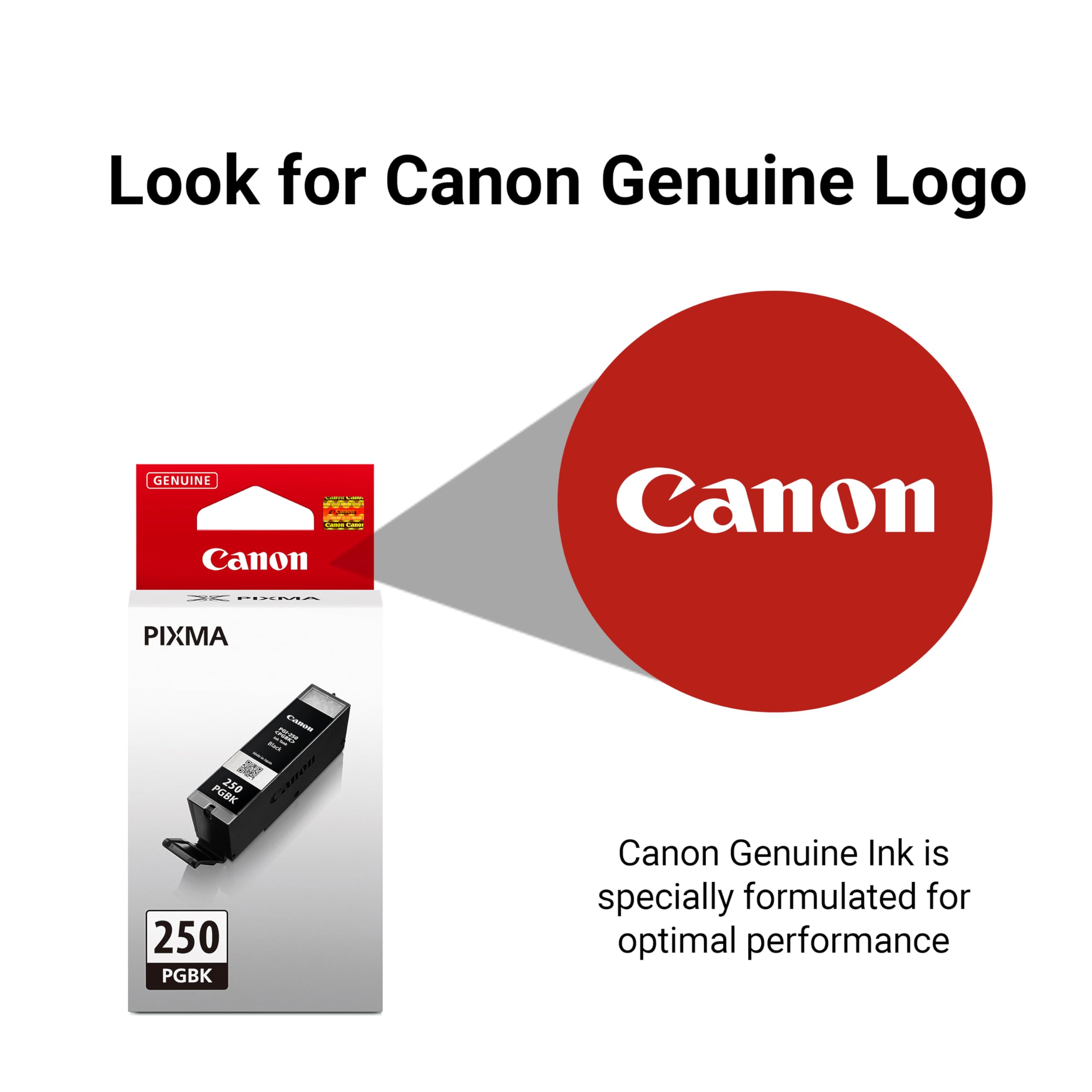 Canon PGI-250 Genuine Pigment Black Ink Tank, Compatible with MG6320, IP7220 & MG5420, MX922, MG5520, MG6420, MG7120, iX6820, iP8720, MG7520, MG6620, and MG5620 Printers