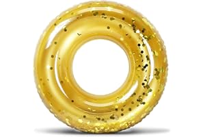 COTA GLOBAL POZA Inflatable Pool Float Tube – Sparkly Confetti Swim Ring, Heavy Duty UV Resistant Inflatable Tube Pool Float for Kids & Adults – Multiple Colors & Sizes – Beach, Lake & Pool Party Float