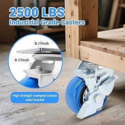 W B D WEIBIDA 4 Inch Heavy Duty Casters, Smooth