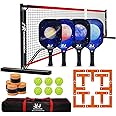 Hoverphenix Pickleball Net for Driveway, 22 FT Regulation Size Pickleball Set with Net and Fiberglass Paddles Set of 4, Outdoor Pickleballs and Carry Bag