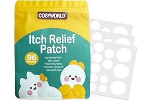 COSYWORLD Bug Bite Relief Patches for Kids & Family 96ct, Mosquito Itch Relief for Summer Camp & Travel, Anti-Itch Cream Alternative, Prevents Scratching & Relieves Itch, Soothing After-Bite Relief