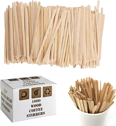 Edenpack 2000 Disposable Wooden Coffee Stirrers 5.5 Inch Eco Friendly