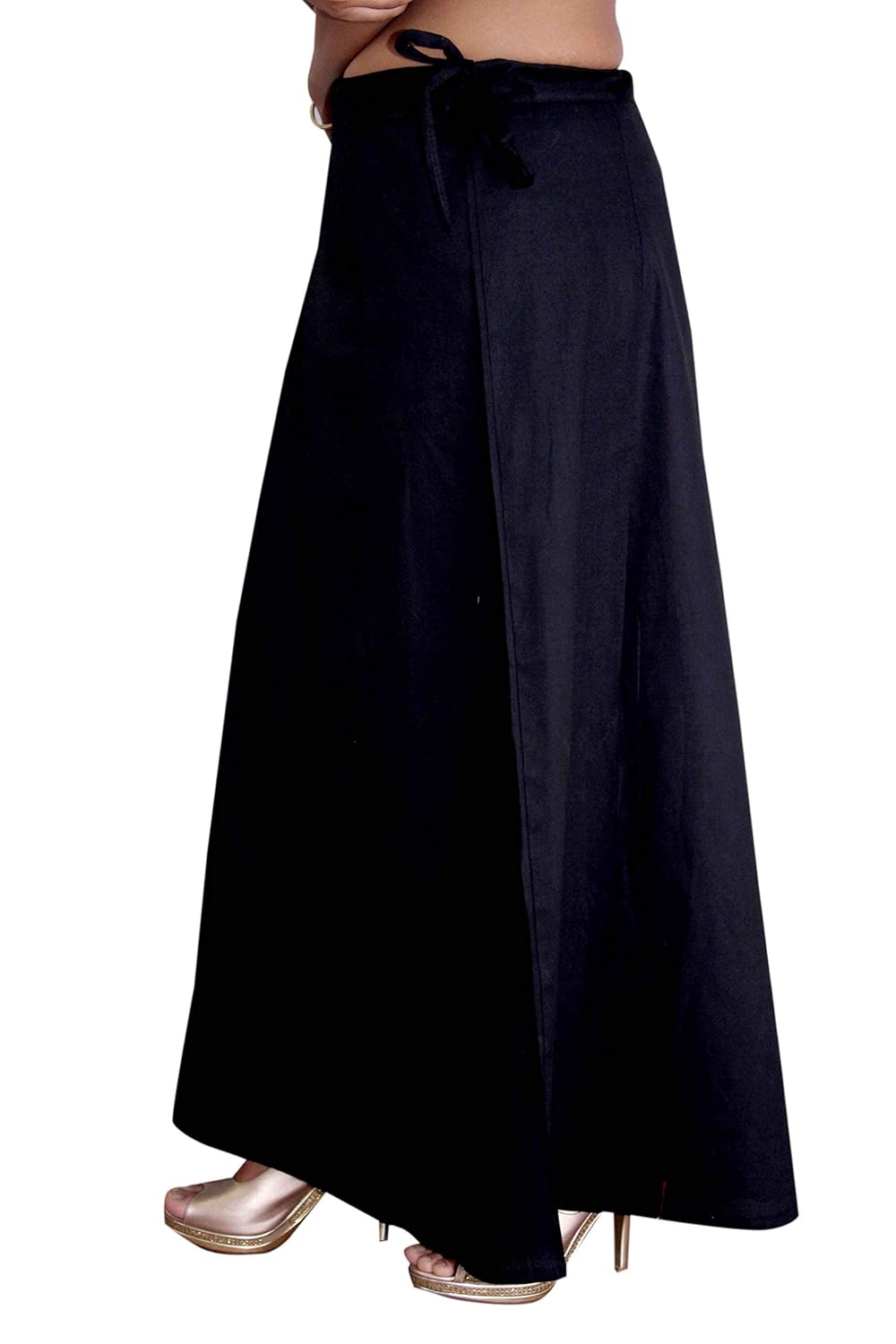 s.k. textiles women's cotton petticoat (black, xl/46-50-inches waist)