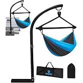 Trailer Hammock Hitch Stand for 2" Vehicle Receiver, Heavy-Duty Hammock Mount for Outside, Includes Nylon Hanging Chair &amp; Storage Bag - for Camping, Outdoor, Travel (350lbs Capacity) (Large Size)