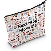 JXGZSO Slovakia Landmarks Gift Next Stop Slovakia Makeup Bag Slovakia Travel Lover Gift Slovakia Vacation Cosmetic Bag