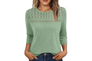 AUTOMET 3/4 Length Sleeve Womens Tops Lace Business Dressy Casual Blouses Spring Summer Fall Trendy Cute Work T Shirts