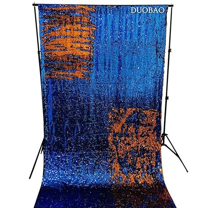 Amazon Com Duobao Sequin Backdrop Royal Blue To Gold 7ftx7ft