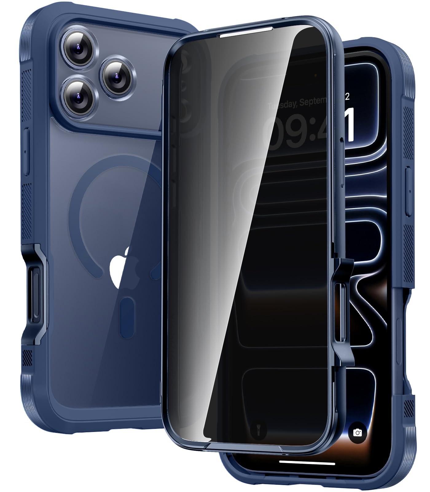 Photo 1 of Diaclara Magnetic Designed for iPhone 17 Pro Max Case Full Body Bumper,[Compatible with MagSafe] Military Drop Proof Cover with Built-in Privacy Screen Protector,Deep Blue