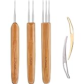 AUGSUN Dreadlock Crochet Hook Tool 0.75mm Hair Crochet Needle for Locs | Braid Hair Crochet Needle, 3 Dreadlocks Needle, 2 Locking Tool, Dreadlock Locs Weaving Hair Extension Craft DIY