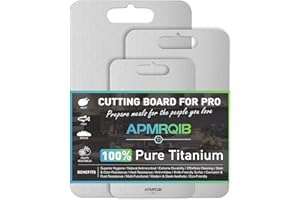 APMRQIB Titanium Cutting Board Set of 3, 100% Pure Titanium Cutting Boards for Kitchen, Double-Sided Food Grade Cutting Board