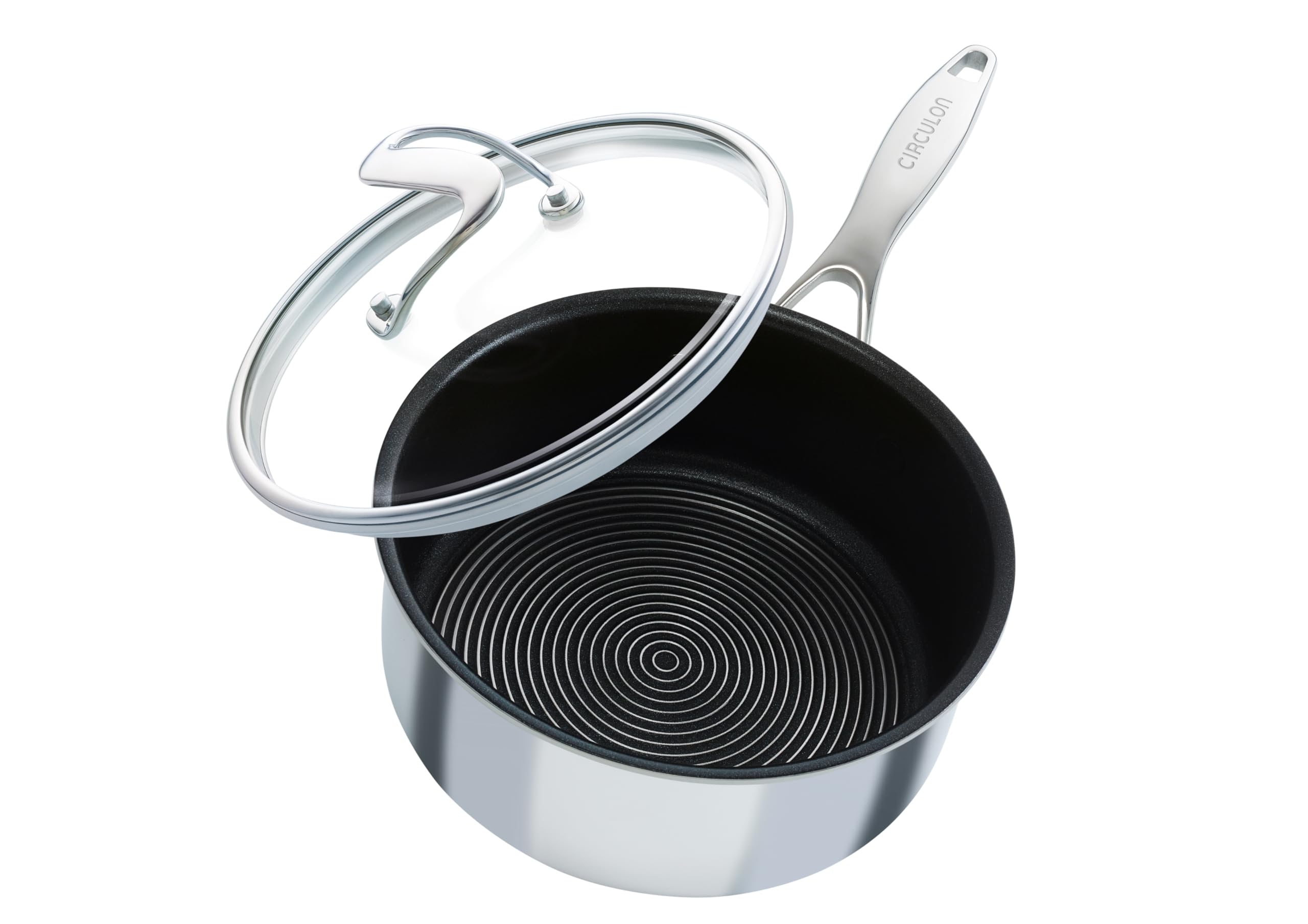 Circulon SteelShield C Series Stainless Steel Saucepan 18cm / 1.9L - Induction Saucepan with Lid with Hybrid Non Stick, Metal Utensil Safe & Dishwasher Safe Cookware — image 1