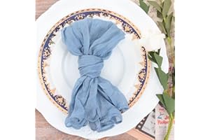 MLMC Dusty Blue Cheese Cloth Napkins Thanksgiving Dinner Napkins Set of 10 Gauze Cheesecloth Napkins 21"x21" Rustic Fall Napkins for Baby Shower Wedding Events Decor