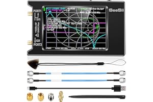 Upgraded NanoVNA 50kHz-6.3GHz Vector Network Analyzer, Seesii 4 inch Antenna Analyzer with MicroSD Slot, Support Data Storage,Measure S Parameters HF VHF UHF SWR Phase Delay Smith Chart