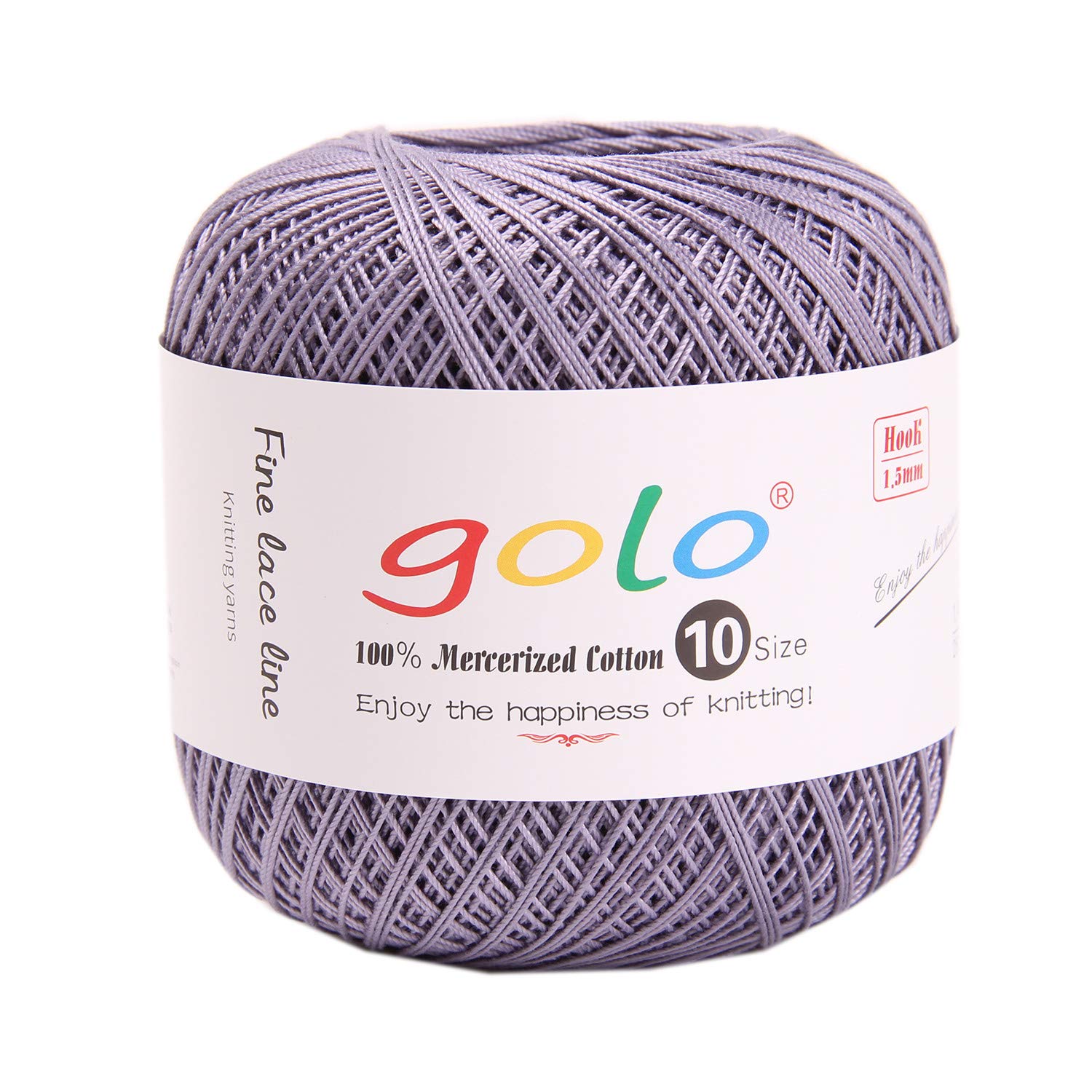 golo Crochet Yarn Size 10 Yarn for Hand Knitting Lace Yarn (Purple Silver) — image 1